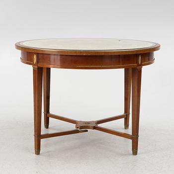 A sofa, two armchairs, four chairs and table, Empire style, 20th century.