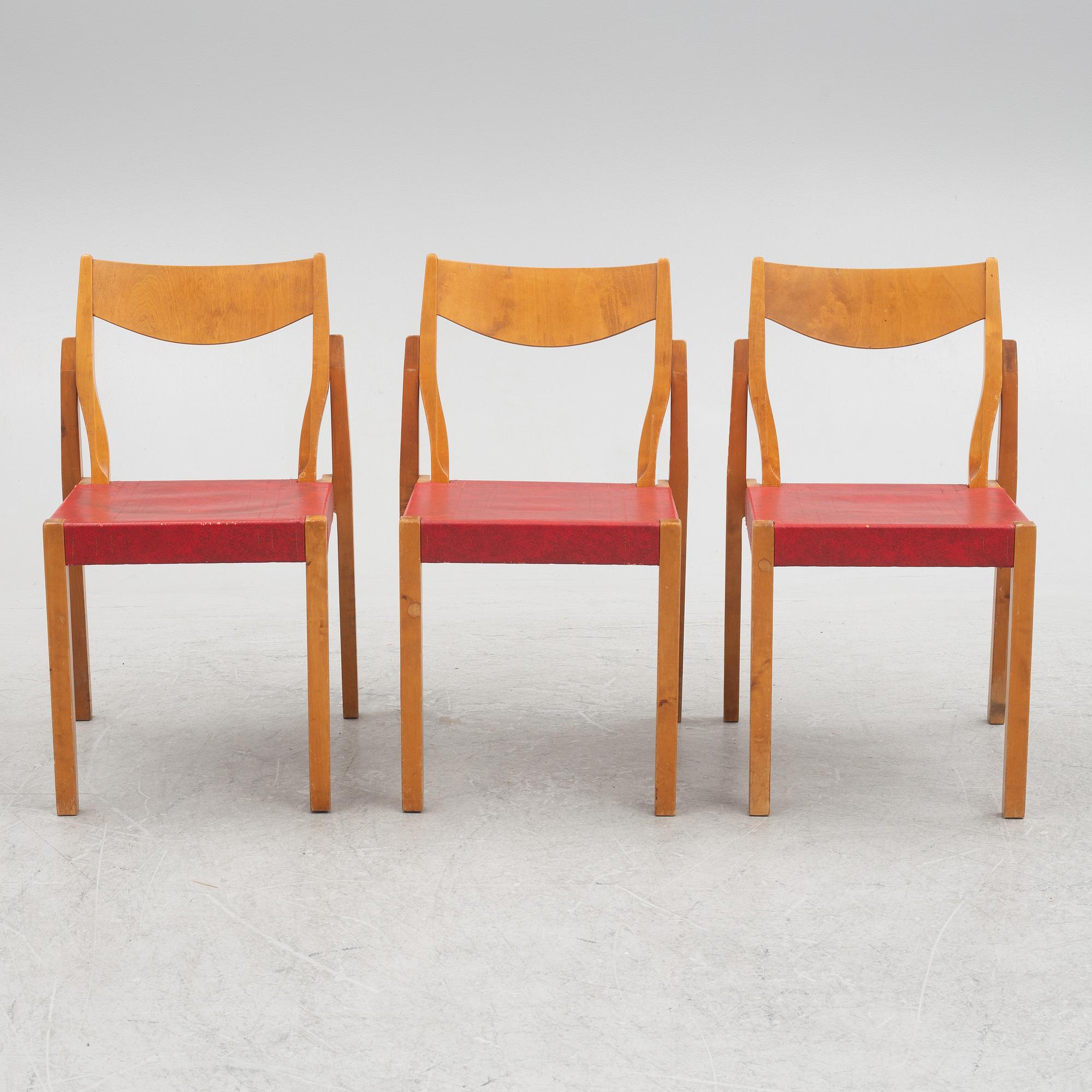 Three chairs from Gemla, Diö, mid 20th century.