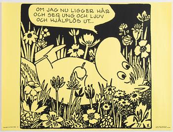 Tove Jansson, six Moomin posters from Bull's Presstjänst, Art Work Shop, 1960's.
