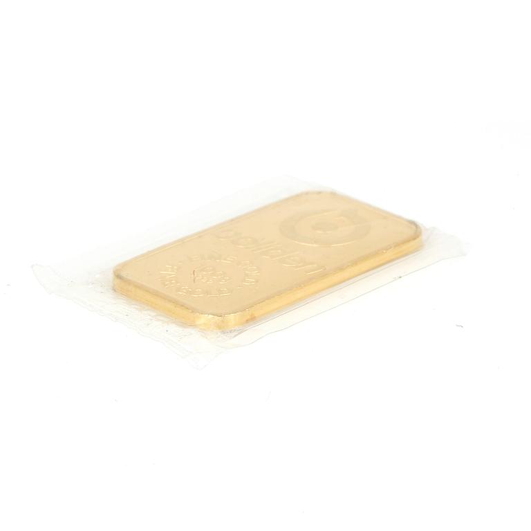 GULDTACKA, 24K guld, Boliden. Vikt 100g.