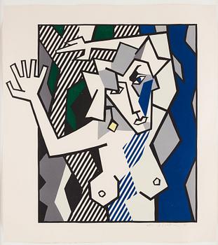 Roy Lichtenstein, ”Nude in the woods” ur: "Expressionist Woodcut Series".