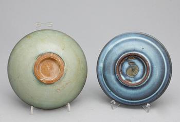 SKÅL SAMT FAT, keramik, Kina, 1900-tal.