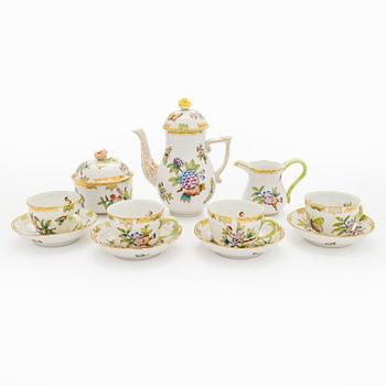 Herend, a 7-piece demitasse coffee service, "Queen Victoria VBO", Hungary.