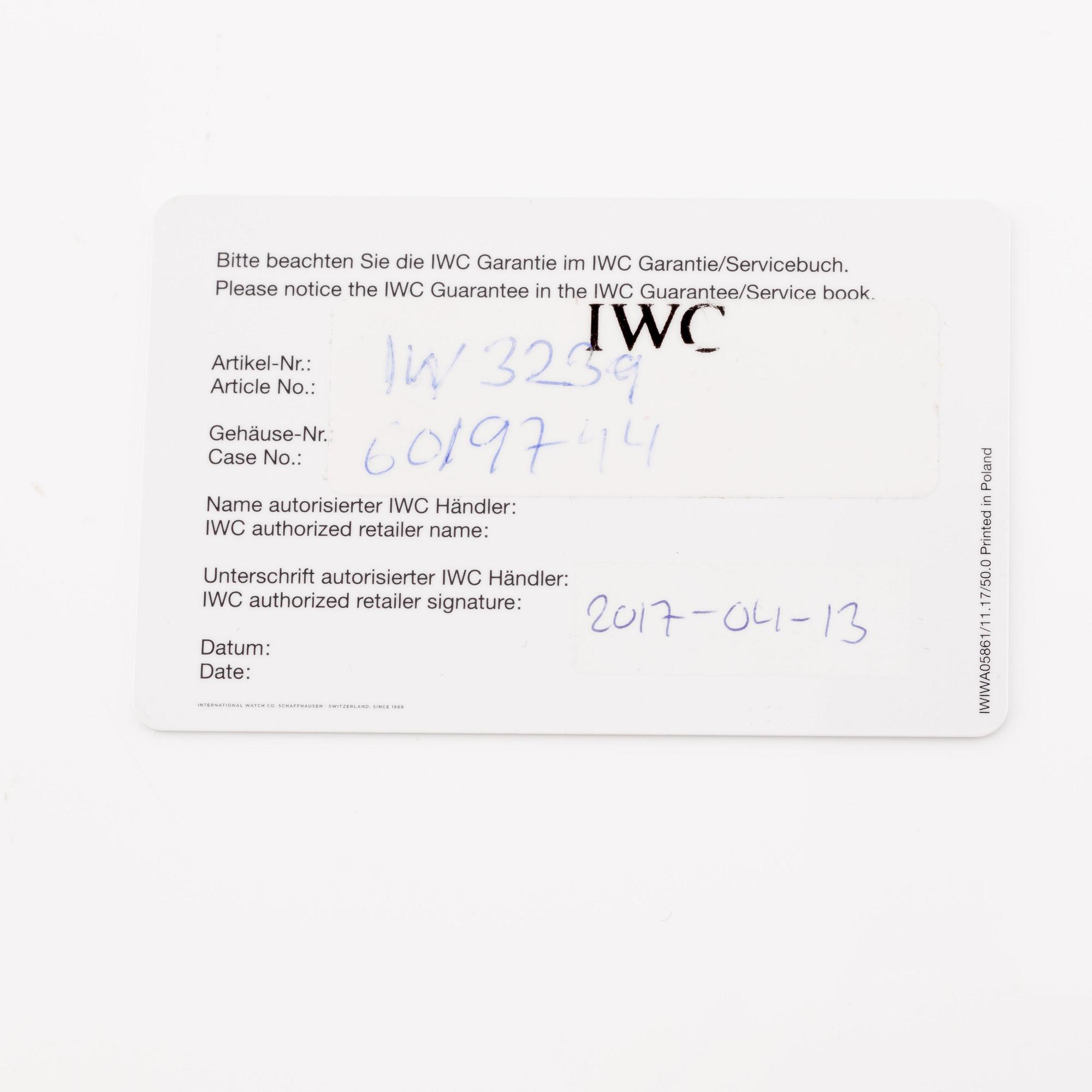 IWC, Ingenieur, ca 2017.