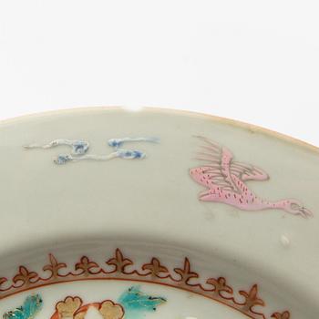 Plates, 5 pcs. China, Qianlong period (1736-95), porcelain.