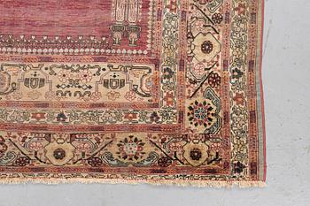 A rug, antique silk Tabriz, probably, ca 171 x 118,5 cm.