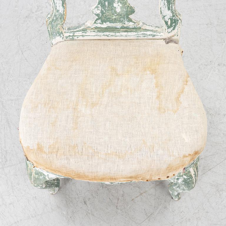 A rococo chair, 18th century.