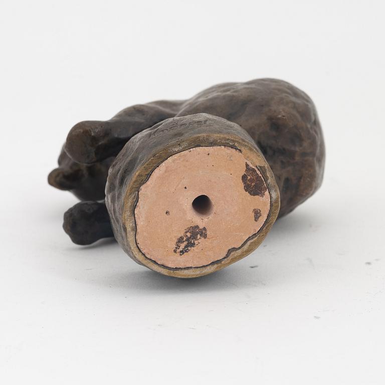 Arvid Knöppel, skulptur, brons, signerad, gjutarstämpel. Höjd 13,5 cm.