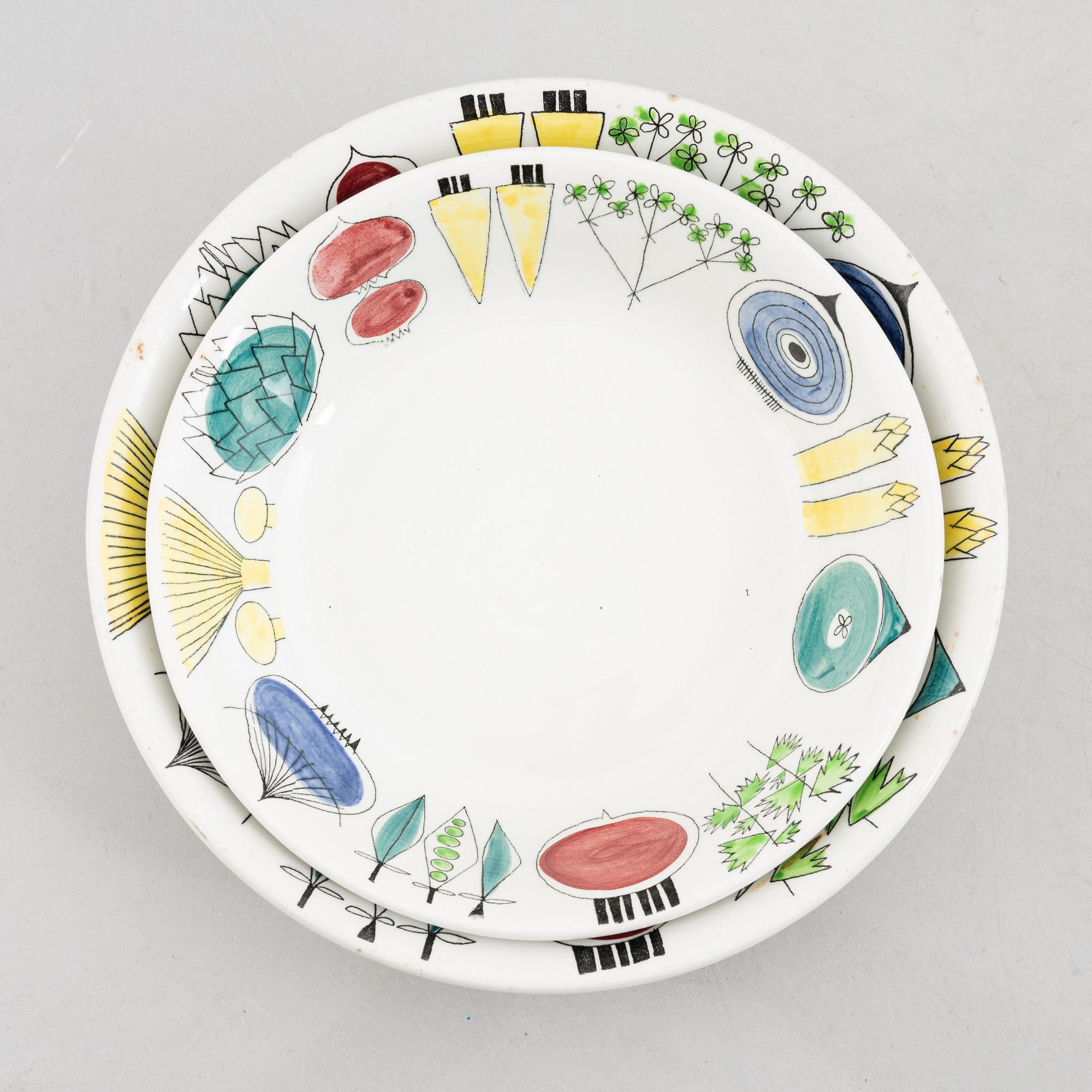 Marianne Westman, six "Picknick" serving dishes, Rörstrand, Sweden.