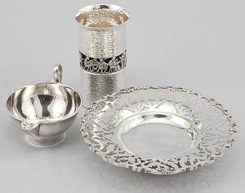 PARTI SILVER, 3 delar, bl a Löfman, Mema, 1995. Vikt 625 gram.