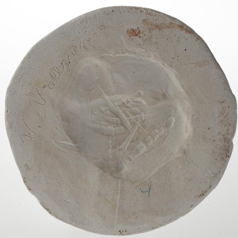 VILLE VALLGREN, skulptur, gips, signerad.