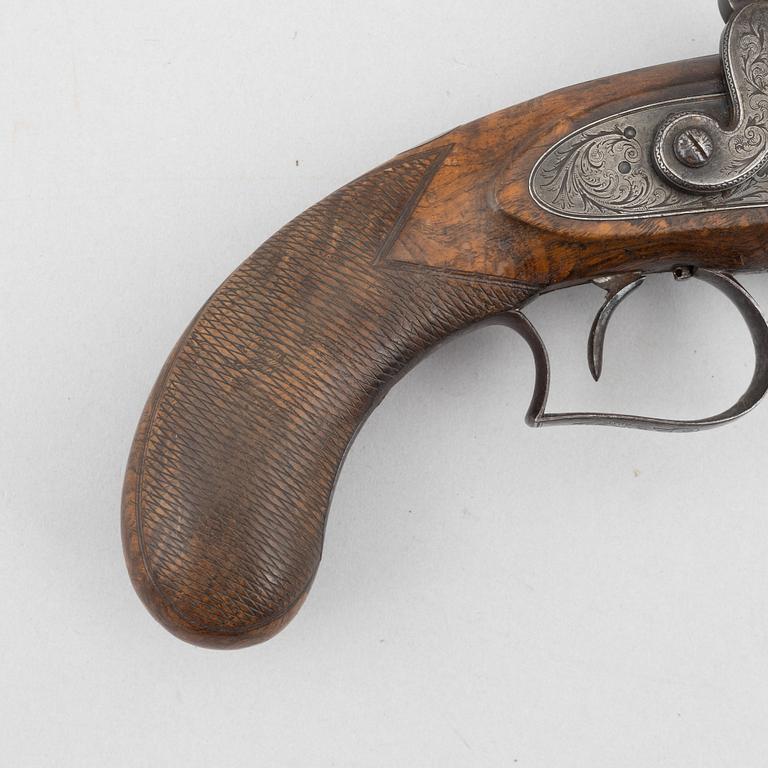 Percussion pistol, Robert Wheeler & Son, Birmingham, 1830s/40s.