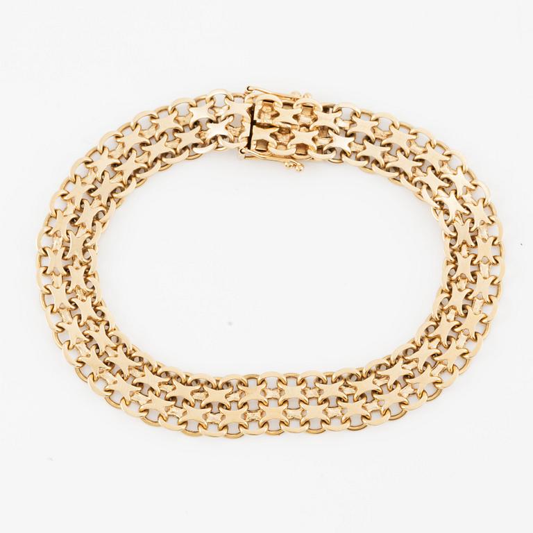 Armband, 18K guld, x-länk.