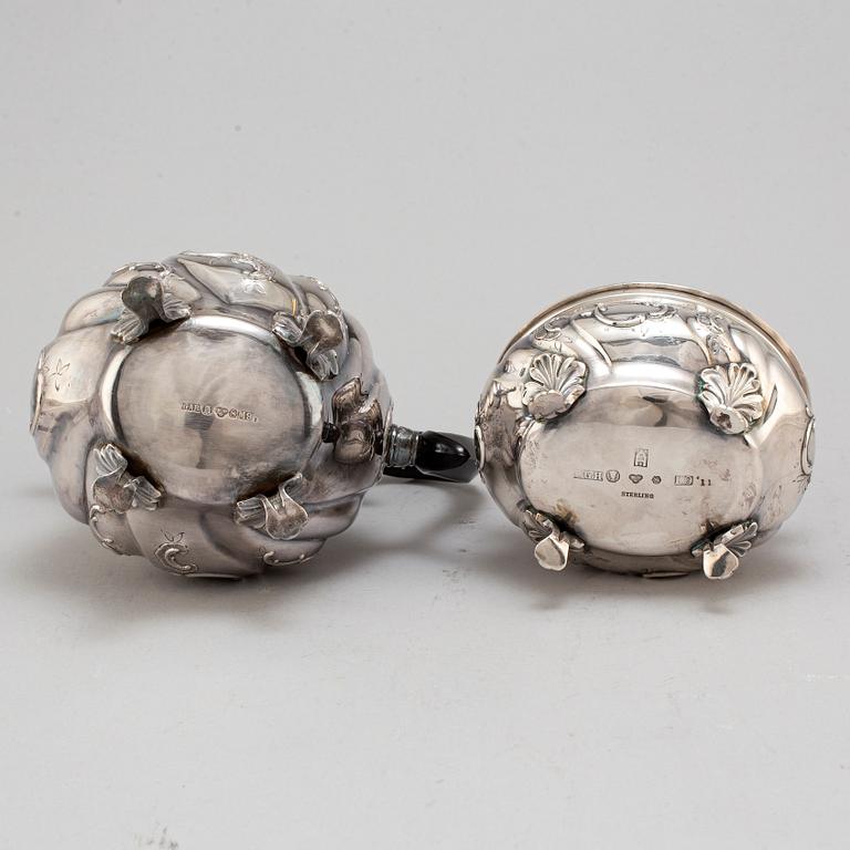 CG HALLBERG and GAB, two silver coffee service parts, Stockholm, 1961-62.
