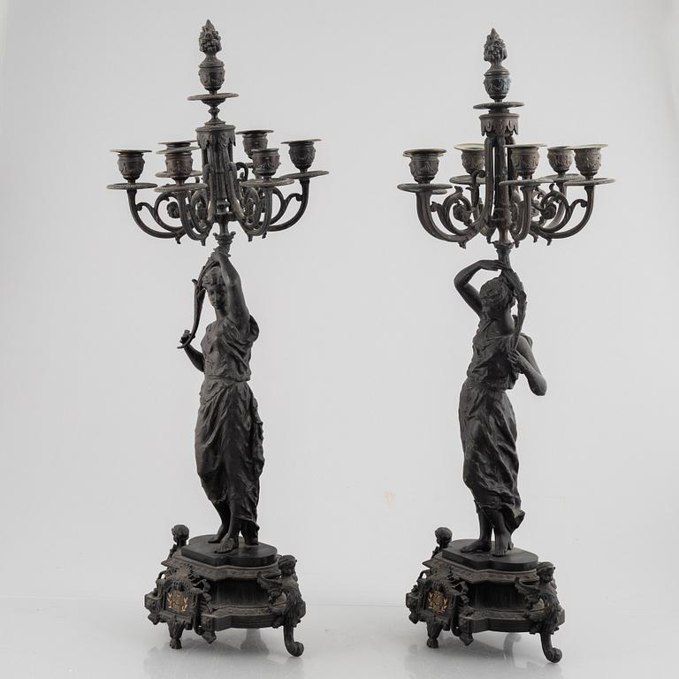 A pair of Empire style candelabras, second half of the 19th century.