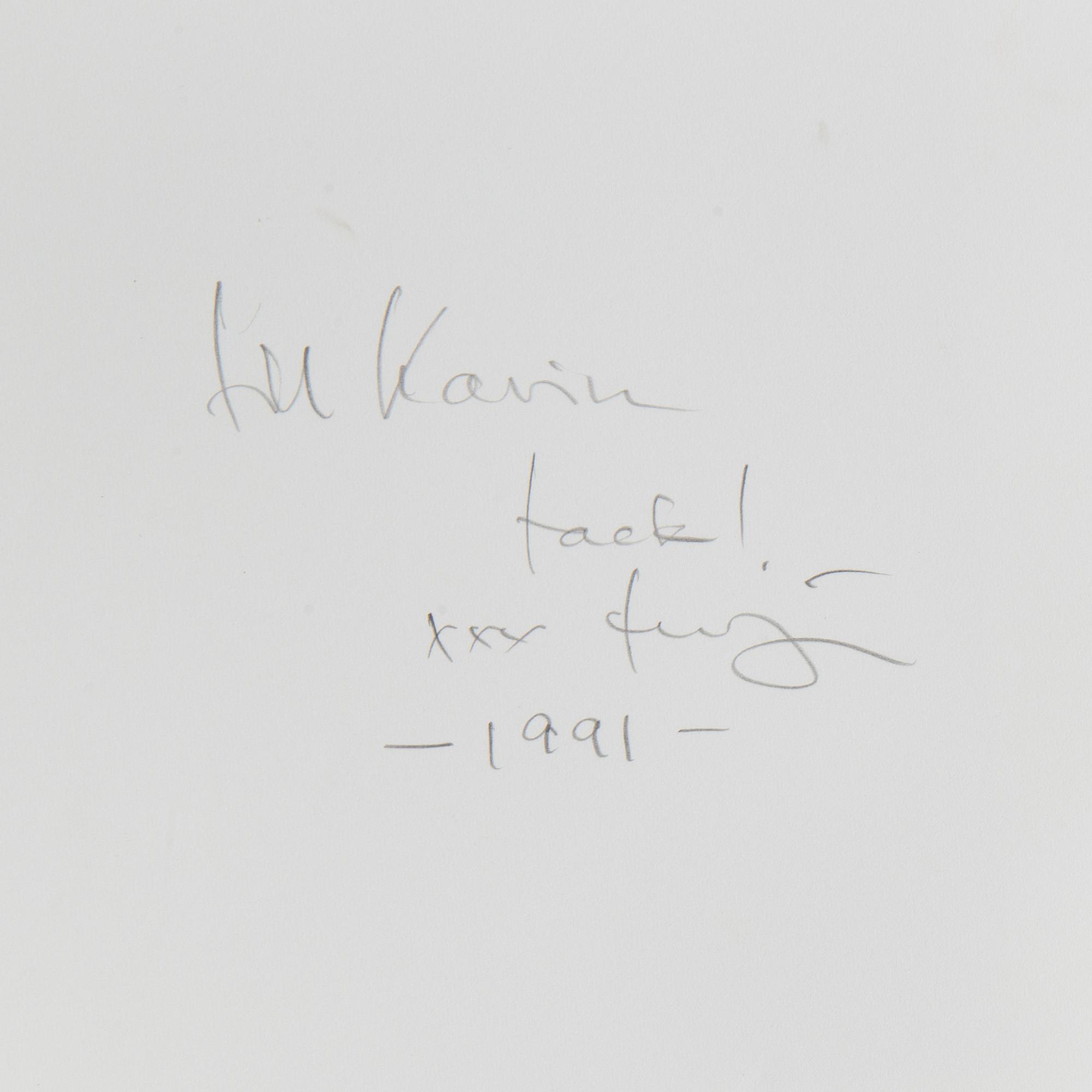 TUIJA LINDSTRÖM, gelatin silver print signed Tuija and dated 1991 on verso.