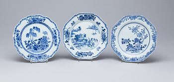 TALLRIKAR, porslin, 10 st. Kina, Qianlong (1736-95).