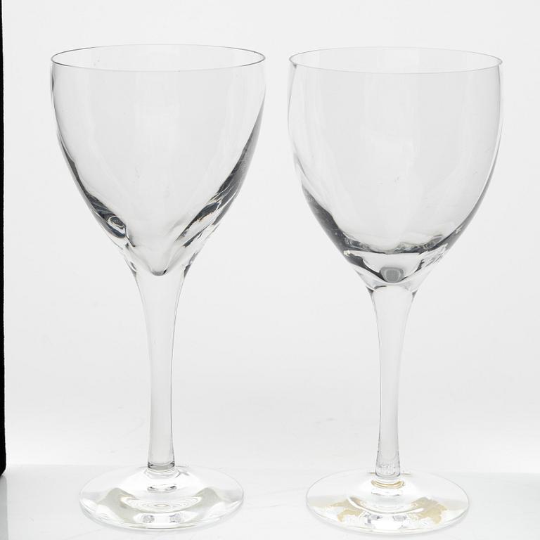 Bertil Vallien, 18 wine glasses 'Chateau' from Kosta Boda, Sweden.