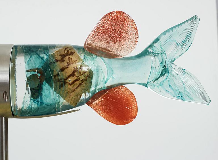 A Kjell Engman glass part sculpture group, Kosta Boda, Sweden 1997.