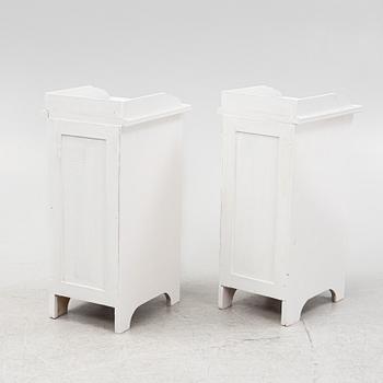 Bedside tables/ chamber pot cabinets, a pair, second half of the 20th century.