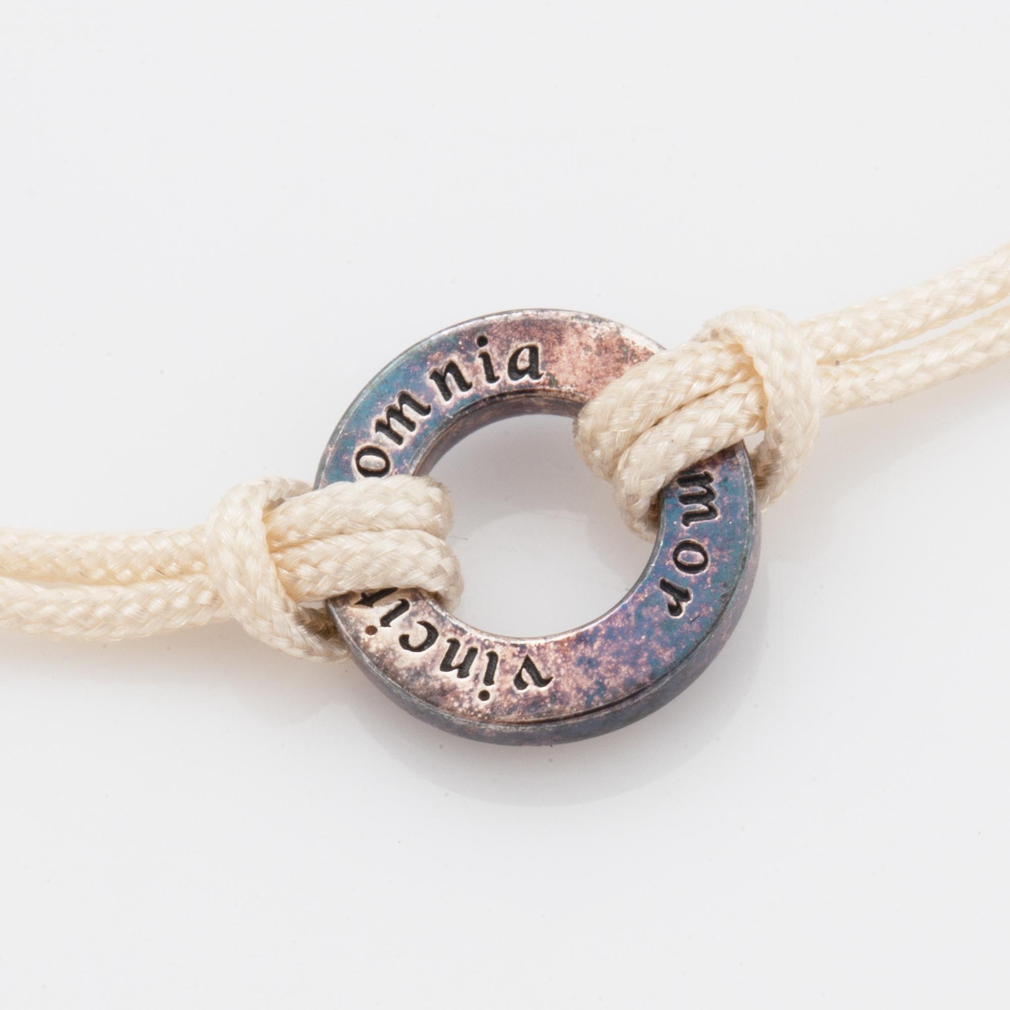 Efva Attling, ring, armband och hänge med kedja, 'love bead' silver med rökkvarts.