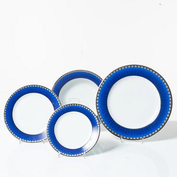 Sigvard Bernadotte, mat- och kaffeservis, 185 delar, "Millennium-line Marianne", Christineholm, Fyrklövern.