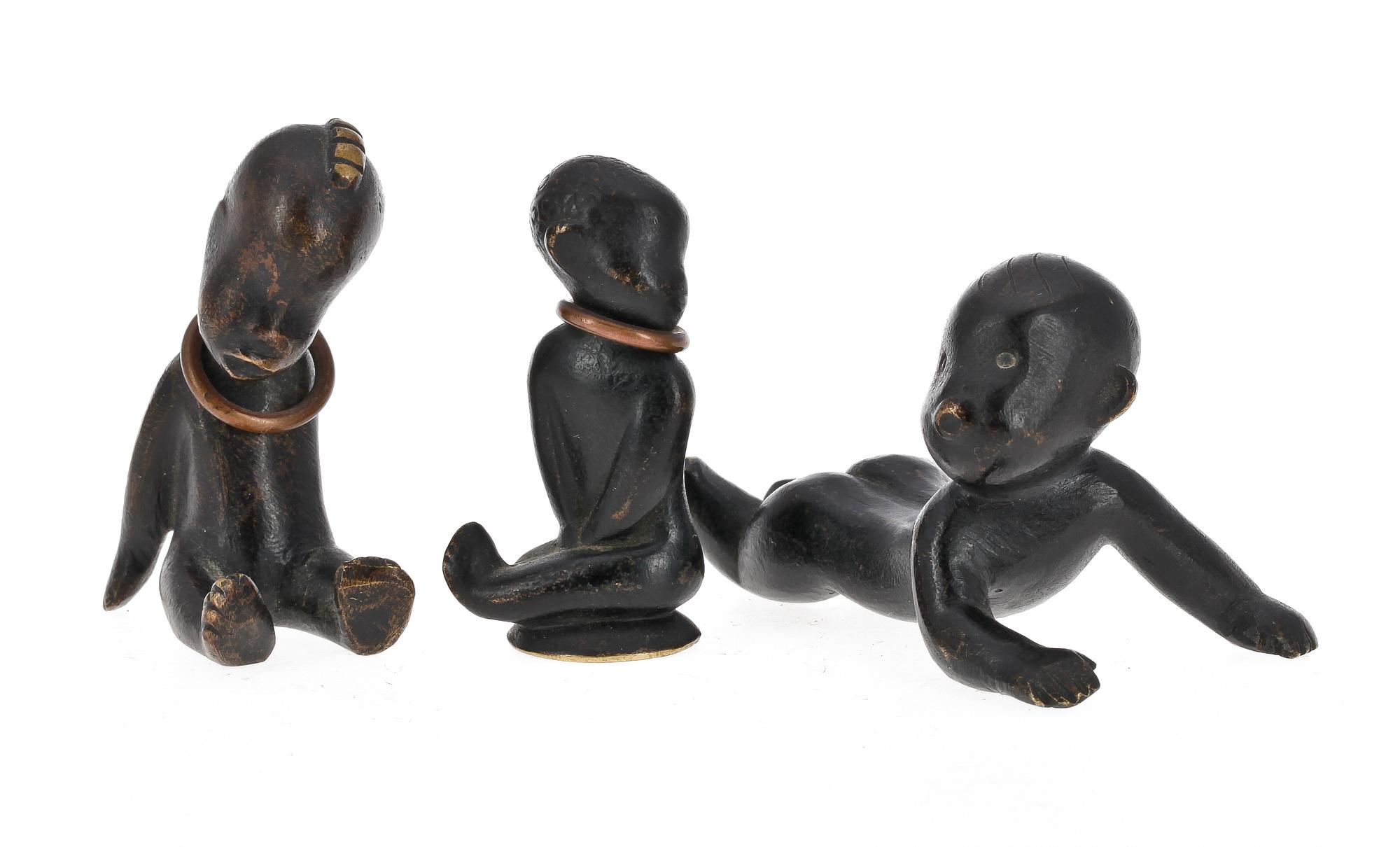 FIGURER, 3st, brons. Hagenauer, Wien, Österrike. 1930-tal.