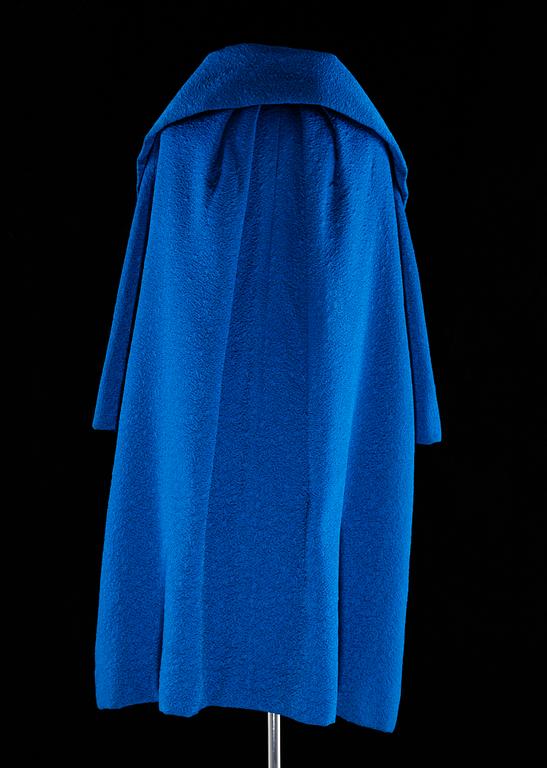 A bright blue silk coat by Lanvin.