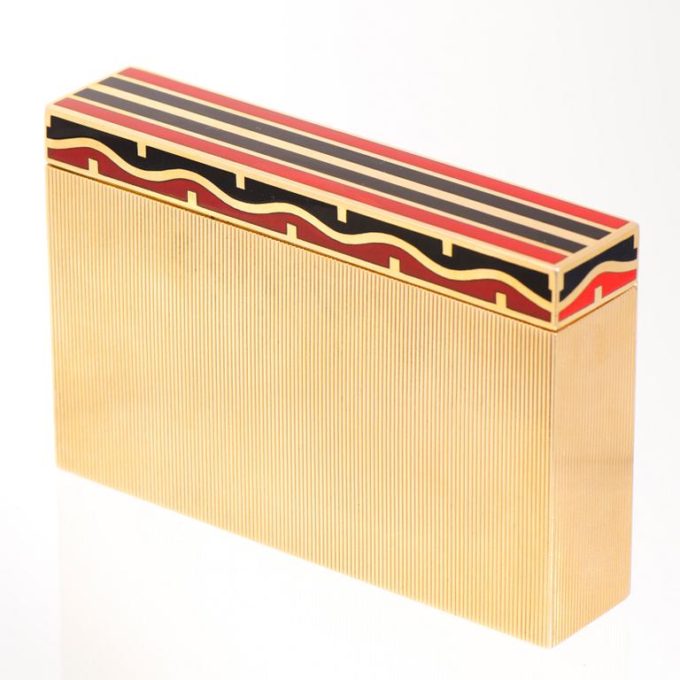 VAN CLEEF & ARPELS ETUI, 18K guld, emalj, ca 1930-tal.