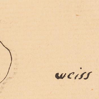 PETER WEISS, ink on paper, signed, 1959.