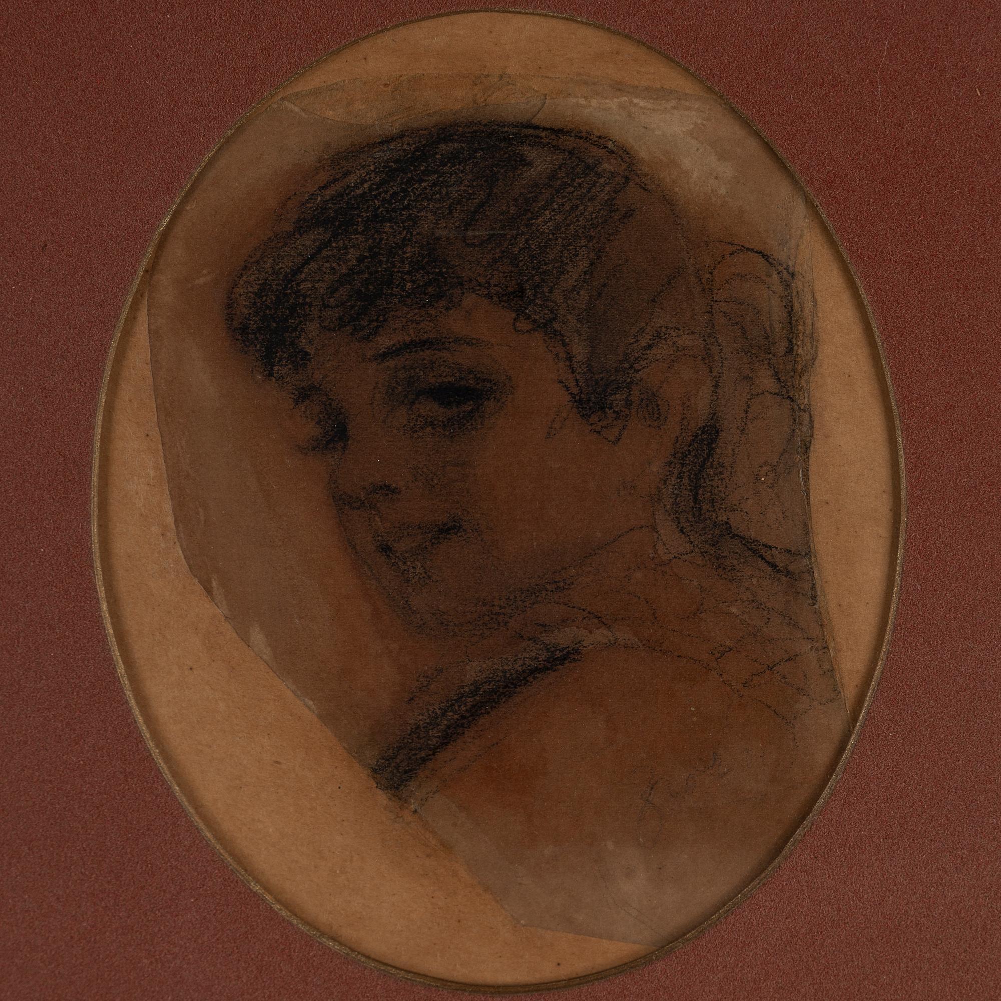 ANDERS ZORN, kol och blyerts på smörpapper uppfordrad på pappannå , signerad med blyerts. Troligen utförd omkring 1879.