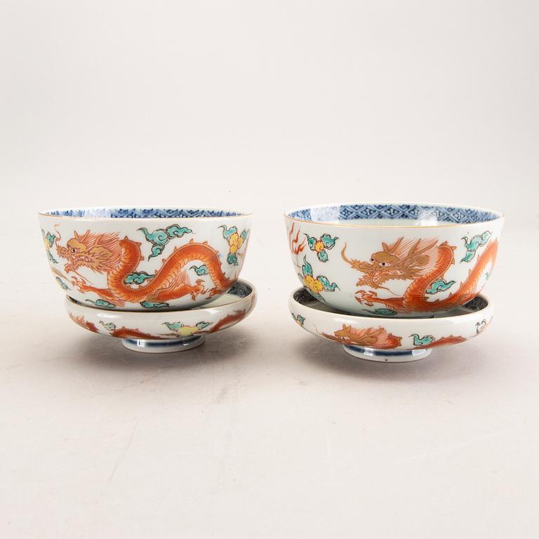 Risskålar 9 st Kina 1900-tal porslin.