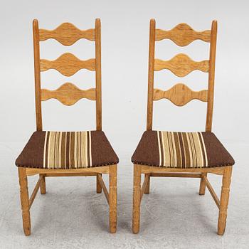 Henning Kjærnulf, a set of six 'Razorblade' chairs, Denmark, 1960's.