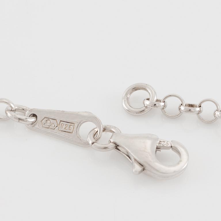 Tapio Wirkkala, pendant with chain "Moon Slice", sterling silver, for Kultakeskus.