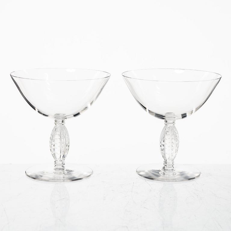 René Lalique, champagnekupor, 8 st, "Fontainebleau", Lalique, Frankrike.