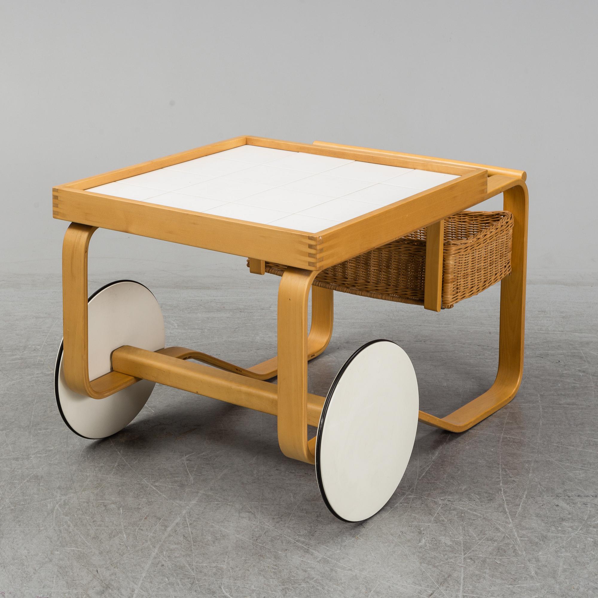 ALVAR AALTO, a model 900 birch tea trolley, Artek, Finland.