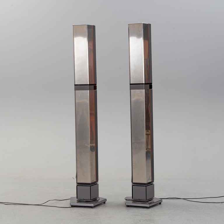 A pair of Bang & Olufsen speakers.