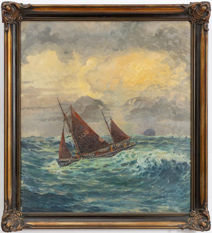 Alfred Collin, "Bohuskutter i Nordsjön".