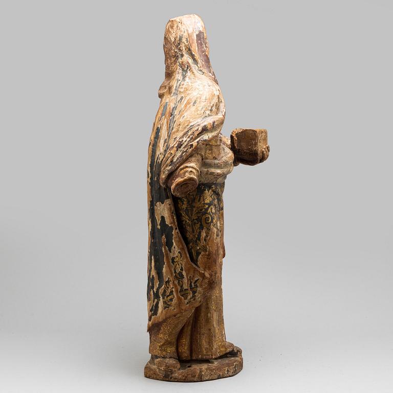 A wooden sculpture, Northern Europe, 17/18th Cenrury.