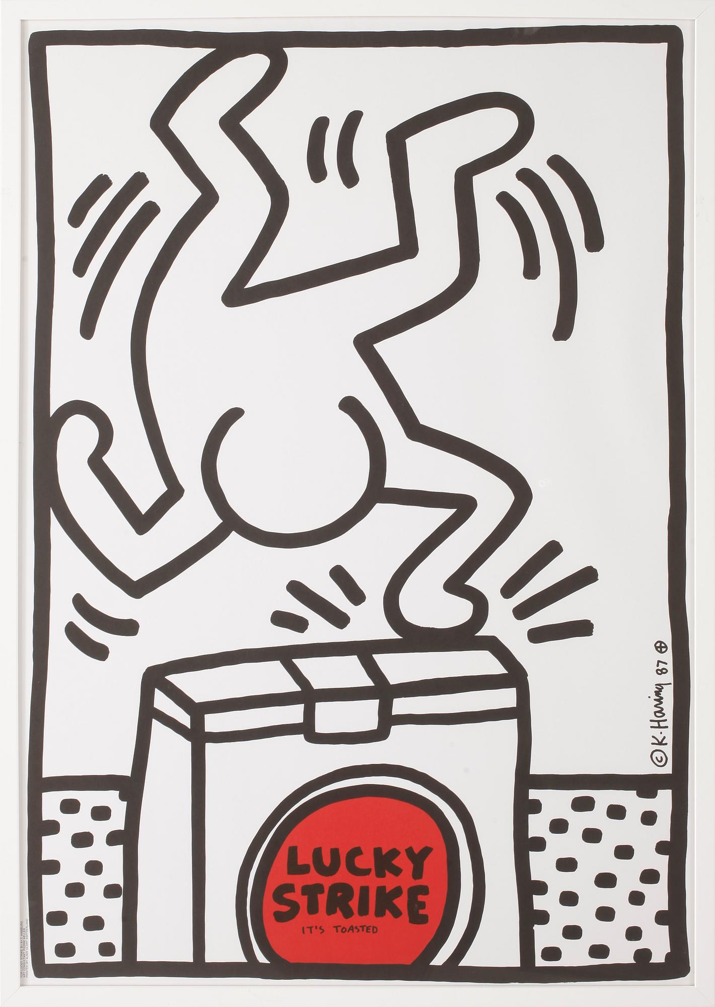 KEITH HARING, efter, "Lucky Strike", tryckt av Albin Uldry Switzerland, signerad och daterad i trycket -87.