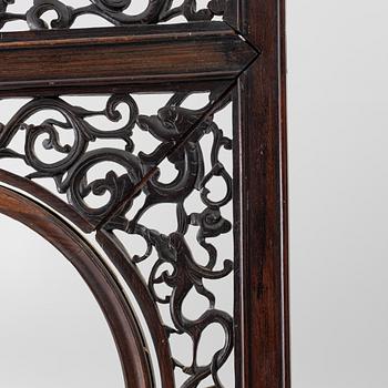 A pair of hardwood panels, China, 20th century.