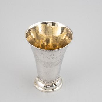 A swedish silver beaker, mark of Johan Stras, Stockhom 1795.