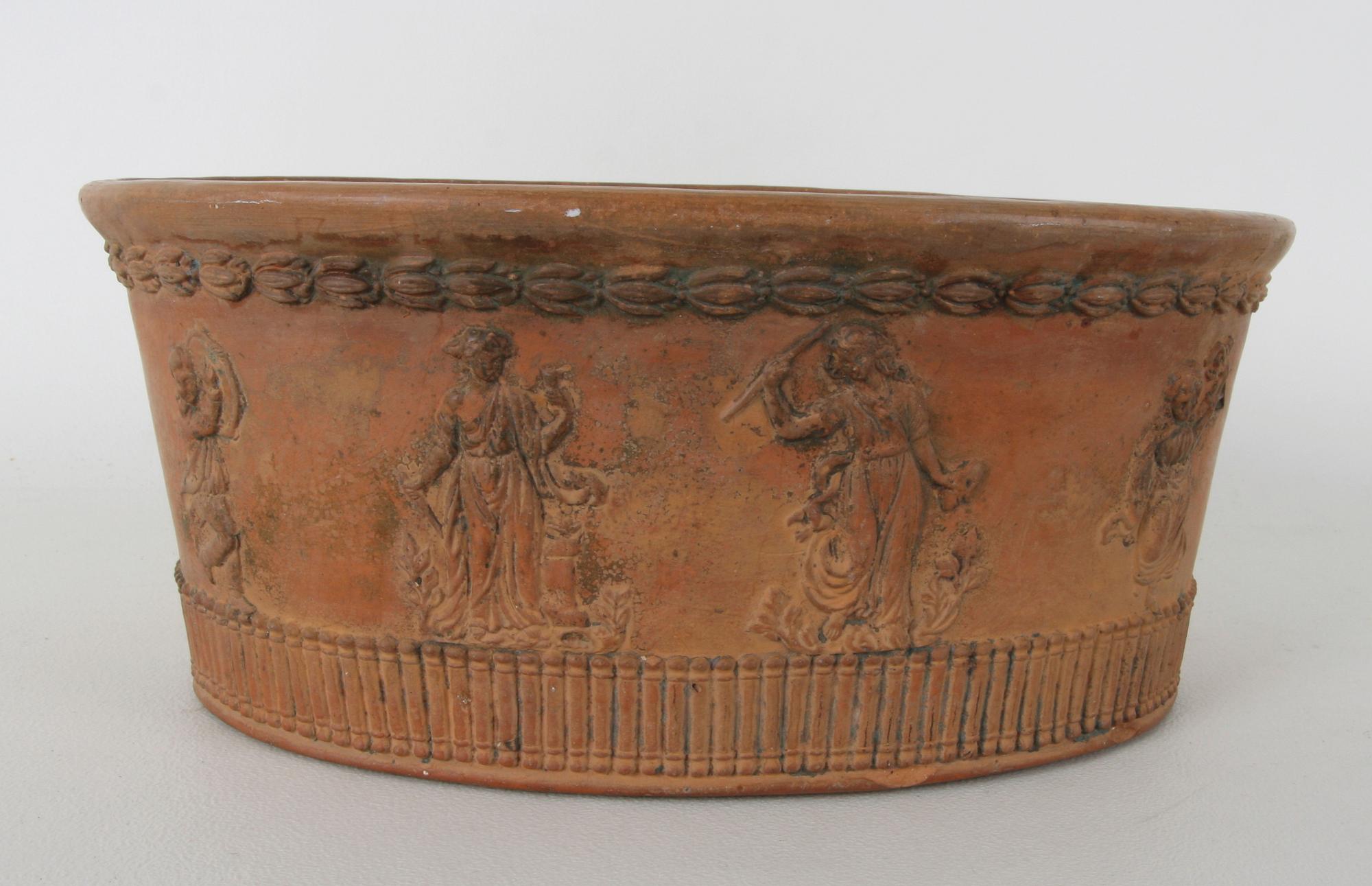 PUDDINGFORM. Lergods, monogrammärkt -63(1800-tal.).