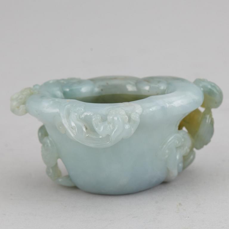 A group of three nephrite objects, Qing dynasty.