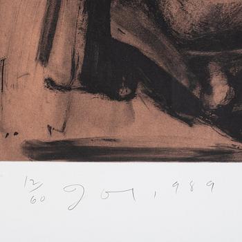 Jim Dine, etching with aquatint, signed and numbered 12/60, dated 1989.