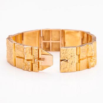 BJÖRN WECKSTRÖM, ARMBAND "Quadrate forms", 14K guld. Lapponia 1970.