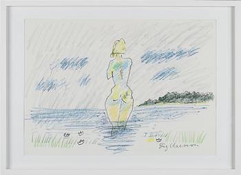 Stig (Slas) Claesson · STIG CLAESSON (SLAS), pastell, signerad.