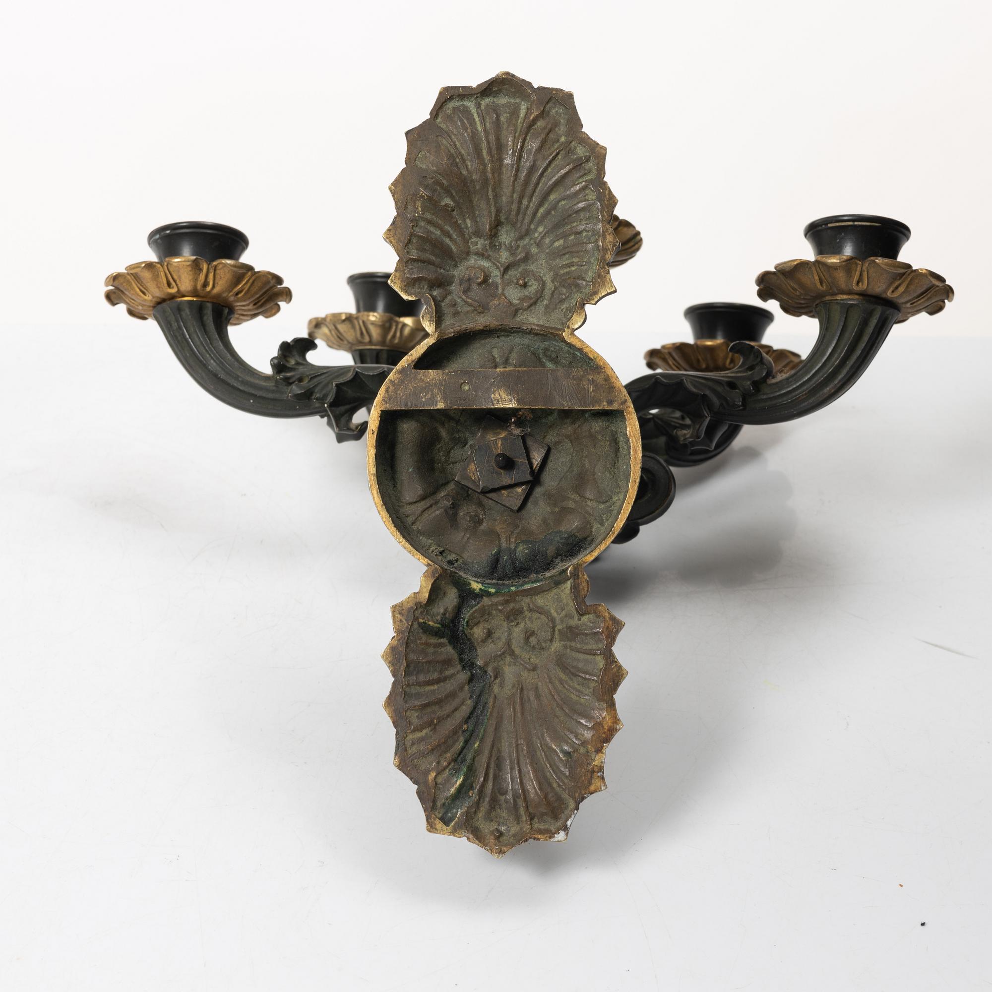 Väggappliquer, ett par, Napoleon III, omkring 1800-talets mitt.