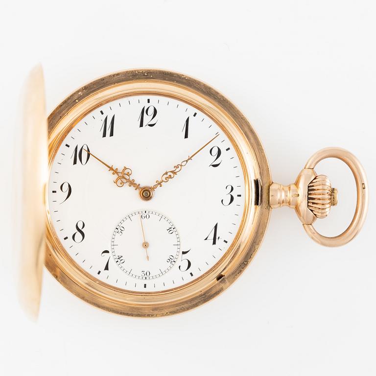 IWC, pocket watch, hunter, 53 mm.