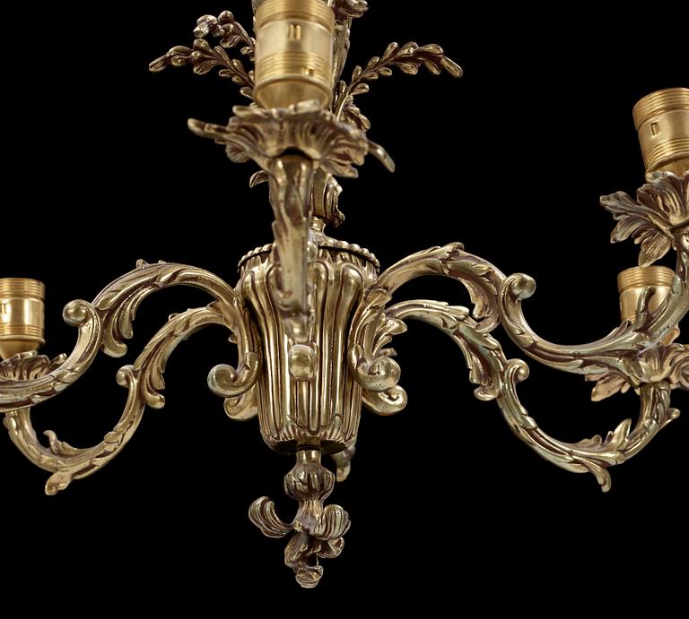 TAKAMPEL, mässing, rokokostil, 1800/1900-tal. Höjd ca 70 cm.